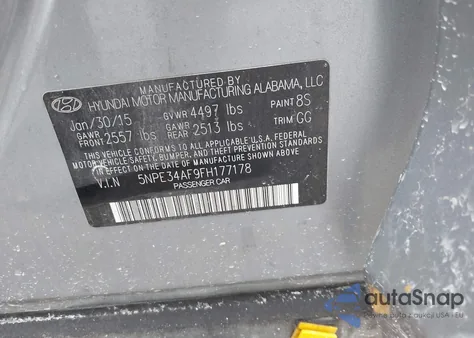 2015 Hyundai Sonata Sport из США, поврежденный, VIN 5NPE34AF9FH177178